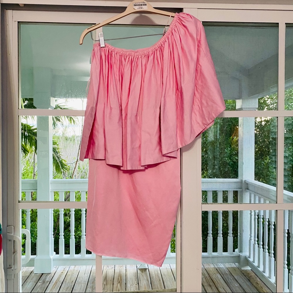 Solace London Pink Layci Ruffle Dress sz 8 EUC - Picture 10 of 11